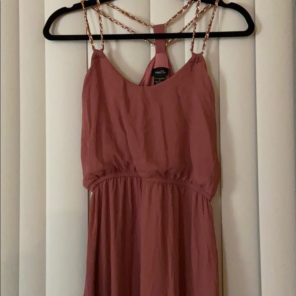 Maxi dress with metal straps